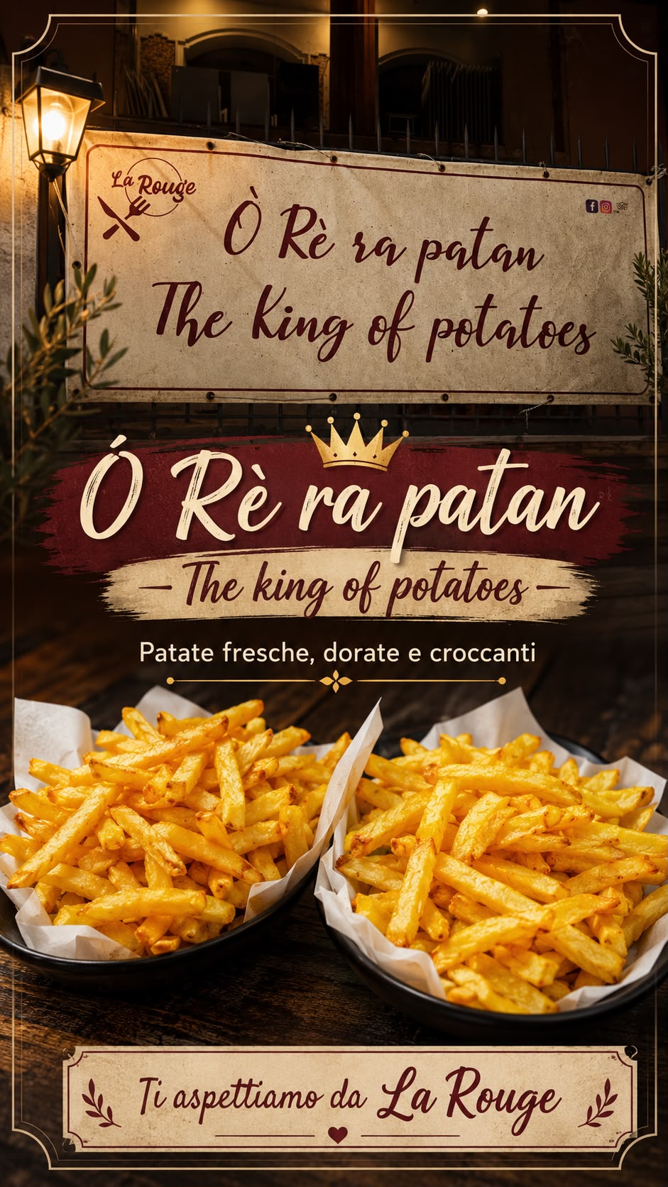 Ò Rè ra patan — The king of potatoes, patate fresche dorate e croccanti