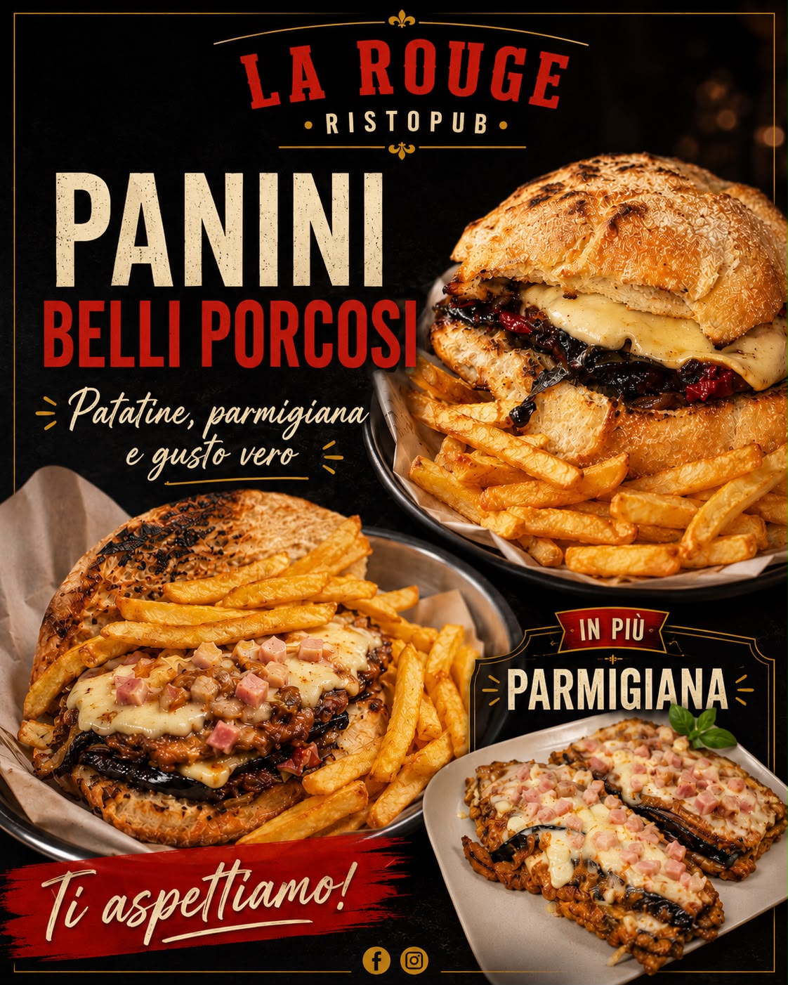 La Rouge Ristopub — Panini belli porcosi con patatine e parmigiana